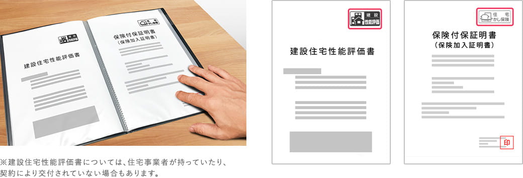 ※建設住宅性能評価書については、住宅事業者が持っていたり、契約により交付されていない場合もあります。